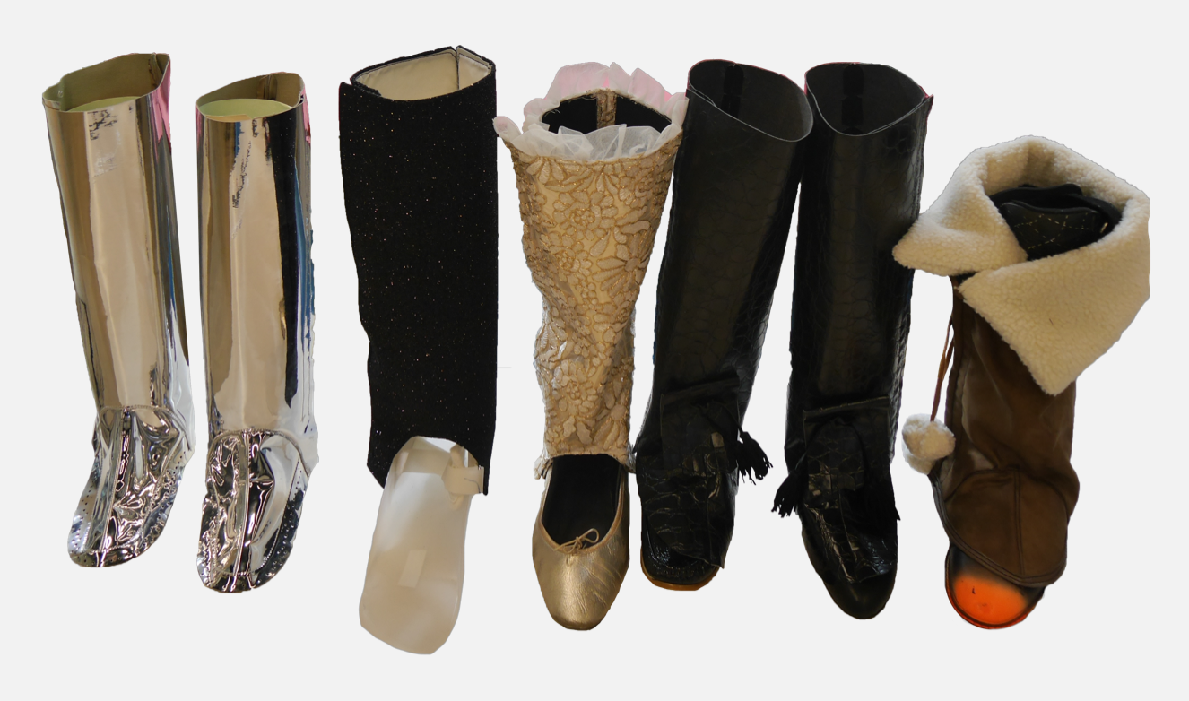 Casual leg brace covers with various materials.