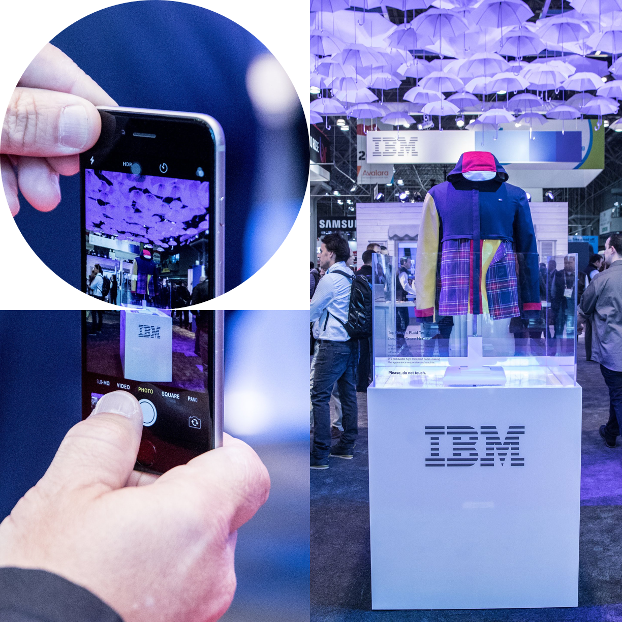 Photo of the plaid tech jacket, featured at the IBM booth in 2018.